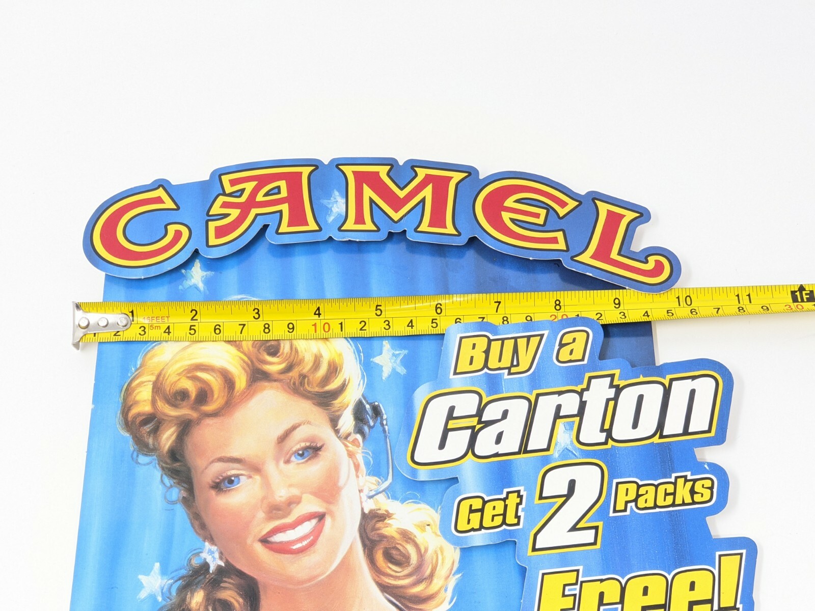 Vintage CAMEL Cigarettes Carton Store Display Advertising Standee 15.5″H x 11″W