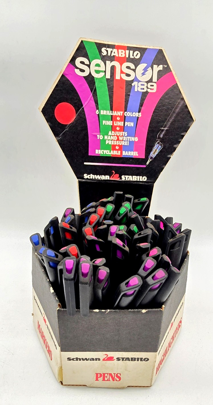 Vintage Schwan Stabilo Sensor 189 Multi Color Pens Retail Store Display w/Pens