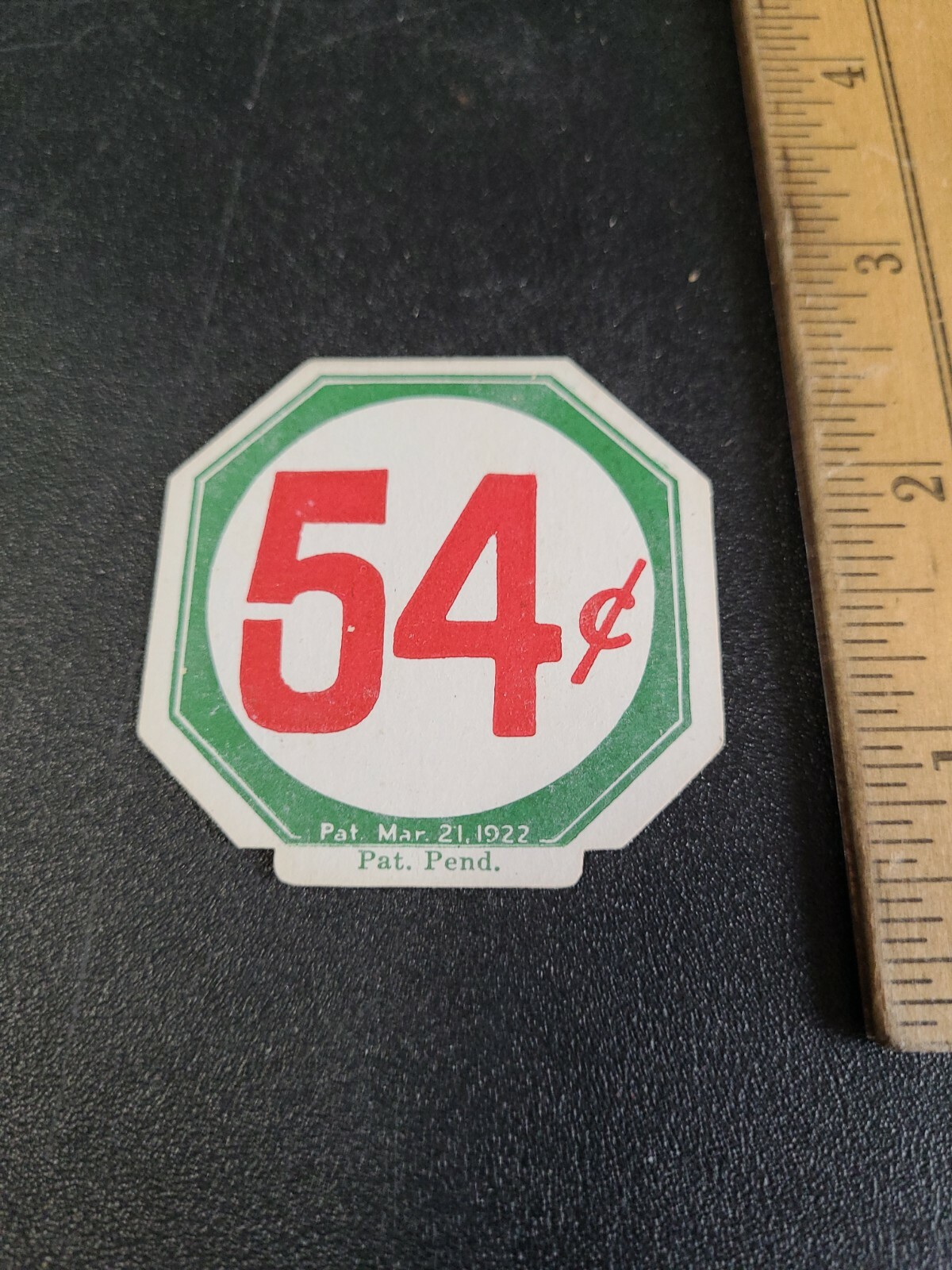 Vintage 1922 Country Store Shelf Price Tag 2×2 54c