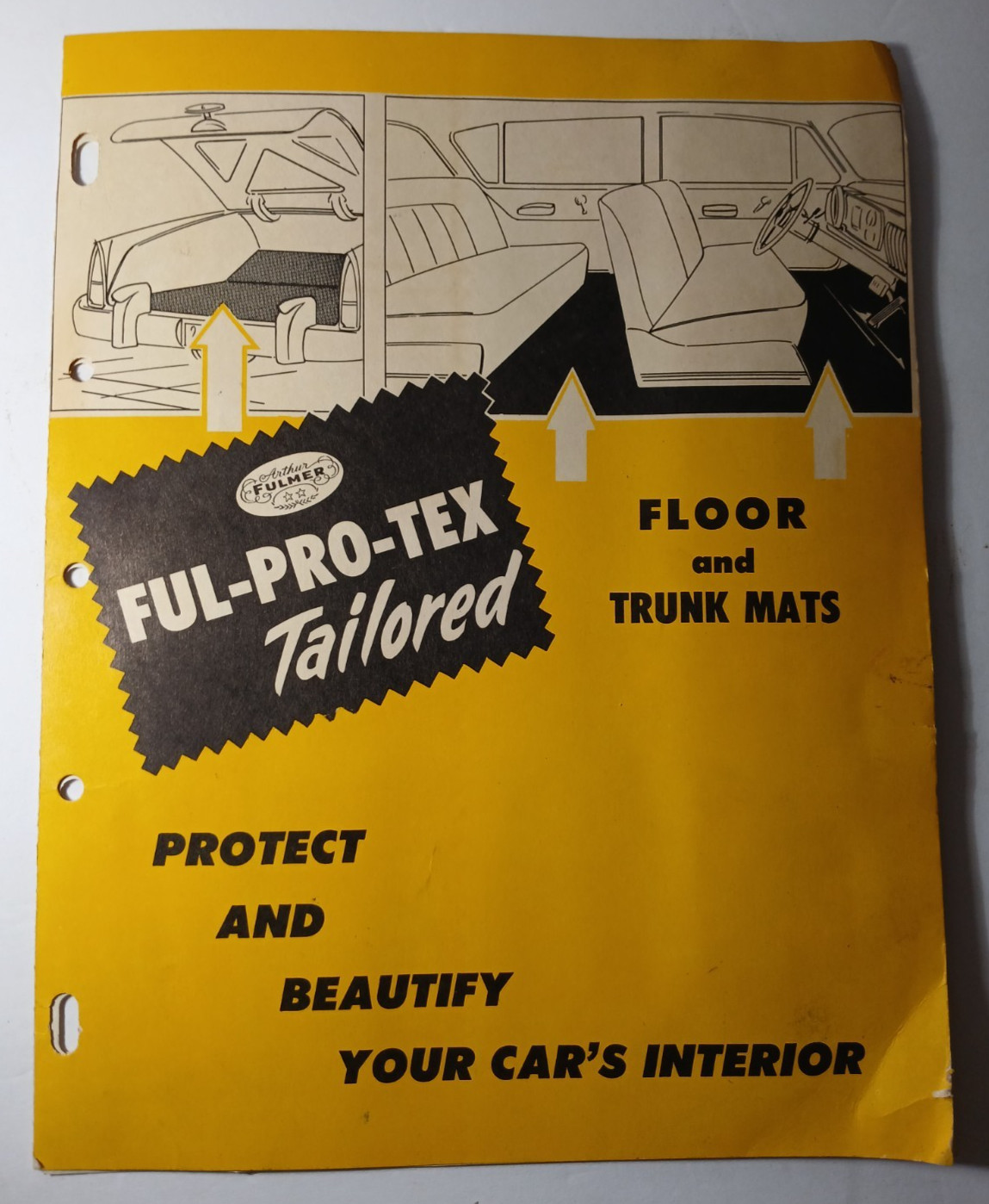 Vintage 1954 Arthur Fulmer Floor Mats Salesman Sample Pattern Book FORD CHEVY