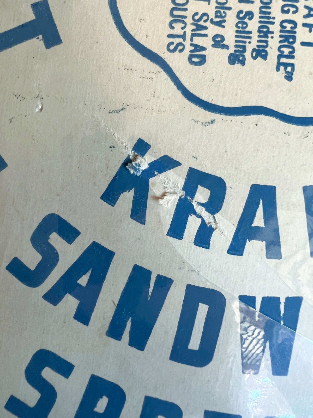 Vintage Kraft Dressing Mayo Cardboard Display Prop