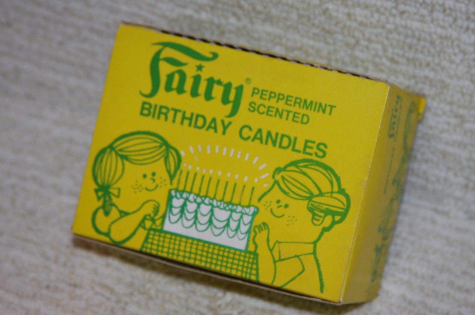 Vintage Fairy Peppermint Scented Birthday Candles – Full Display Box – NOS Retro