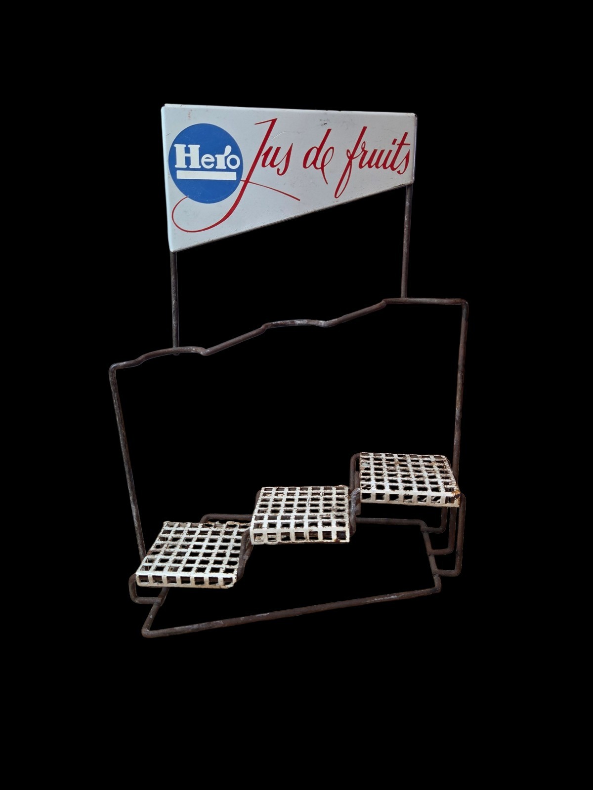 Hero Jus de Fruits Vintage Display Swiss Fruit Juice Signage Point Of Sale