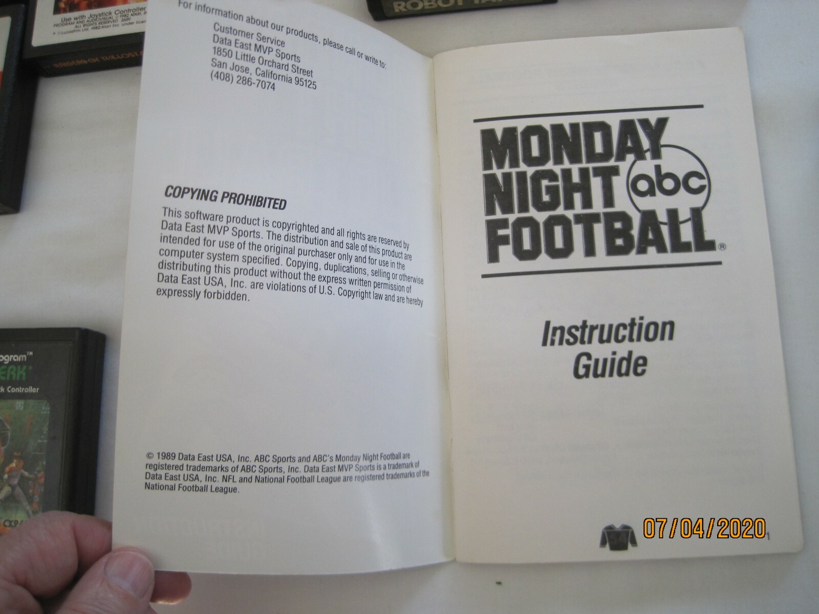 ABC Monday Night Football IBM Vintage 1989 Original box, 3 Manuals, six disks