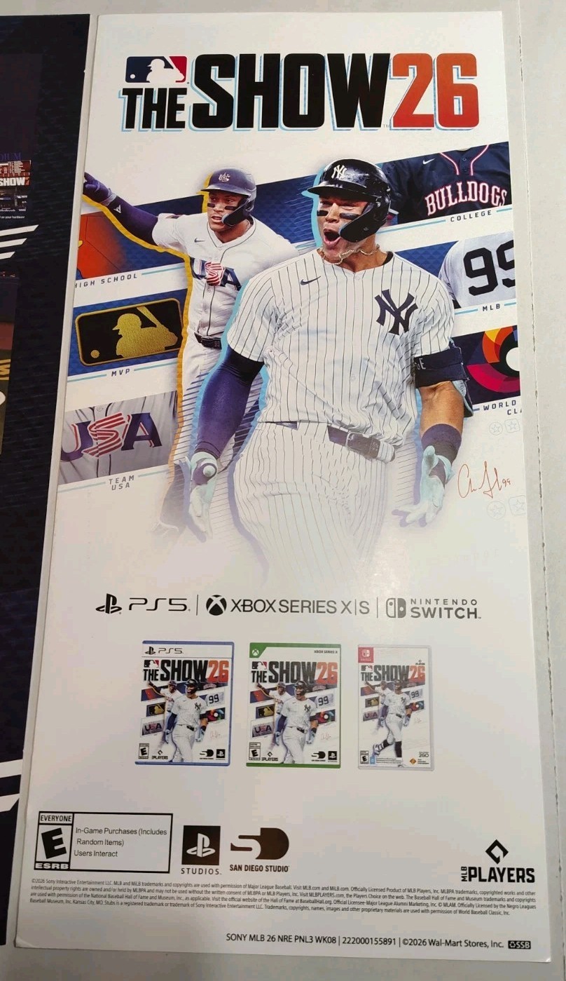 MLB The Show 26 Promo Walmart displays advertisement – 24x 11x Lot Of 2