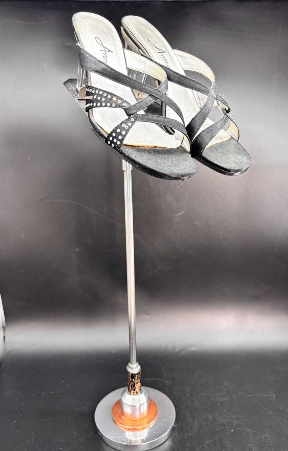 Vintage Department Store Shoe and Hat Stands Lucite Metal