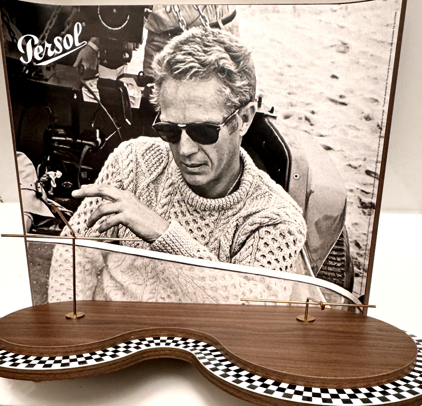 RARE Steve McQueen Persol Sunglasses Counter Display New Still in Plastic