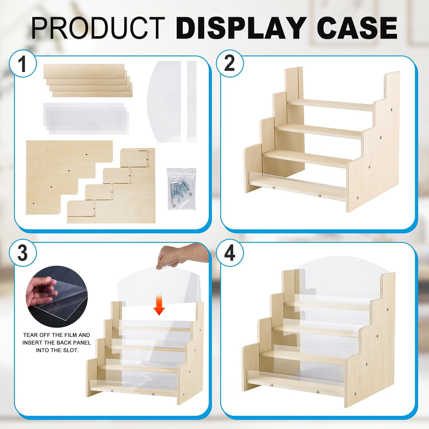 Greeting Card Display Stand , Acrylic Sticker Display Holder for Vendors, Counte