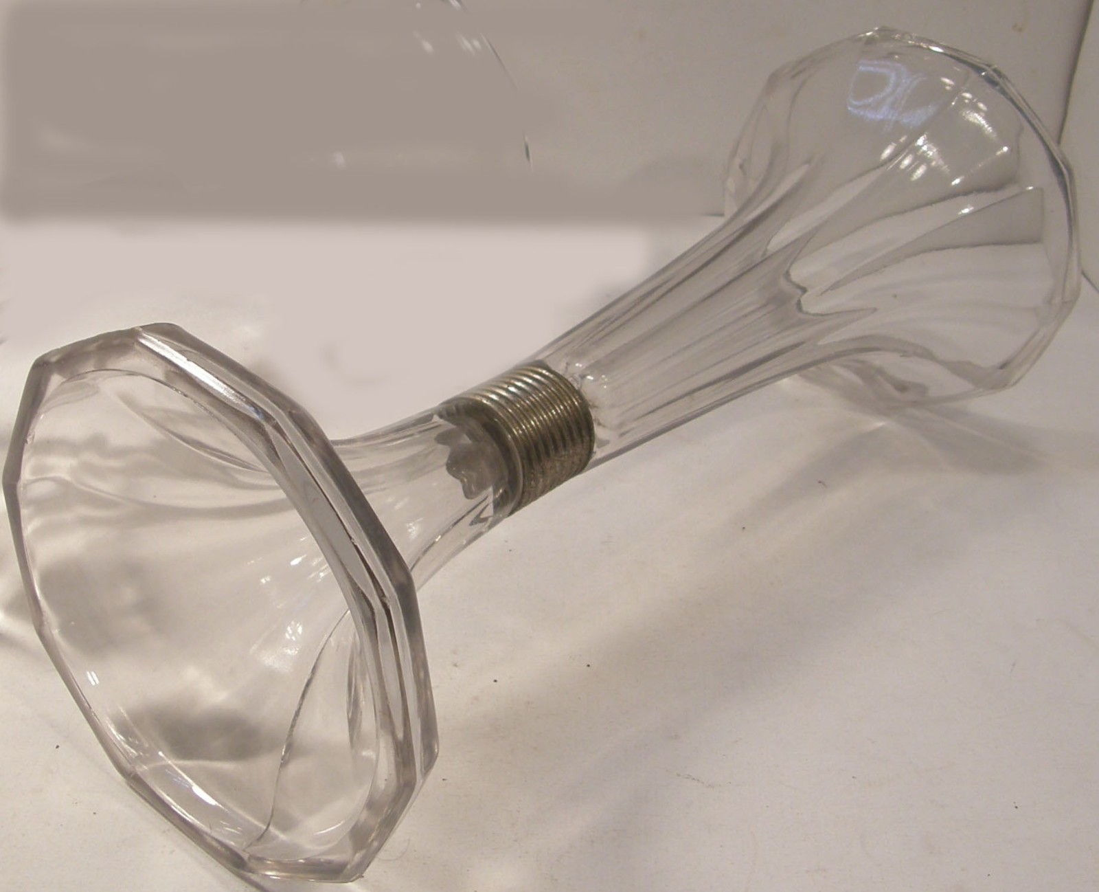 VINTAGE ANTIQUE 12 1/4″ GLASS SHELF SUPPORT RISER PILLAR SODA FOUNTAIN STORE