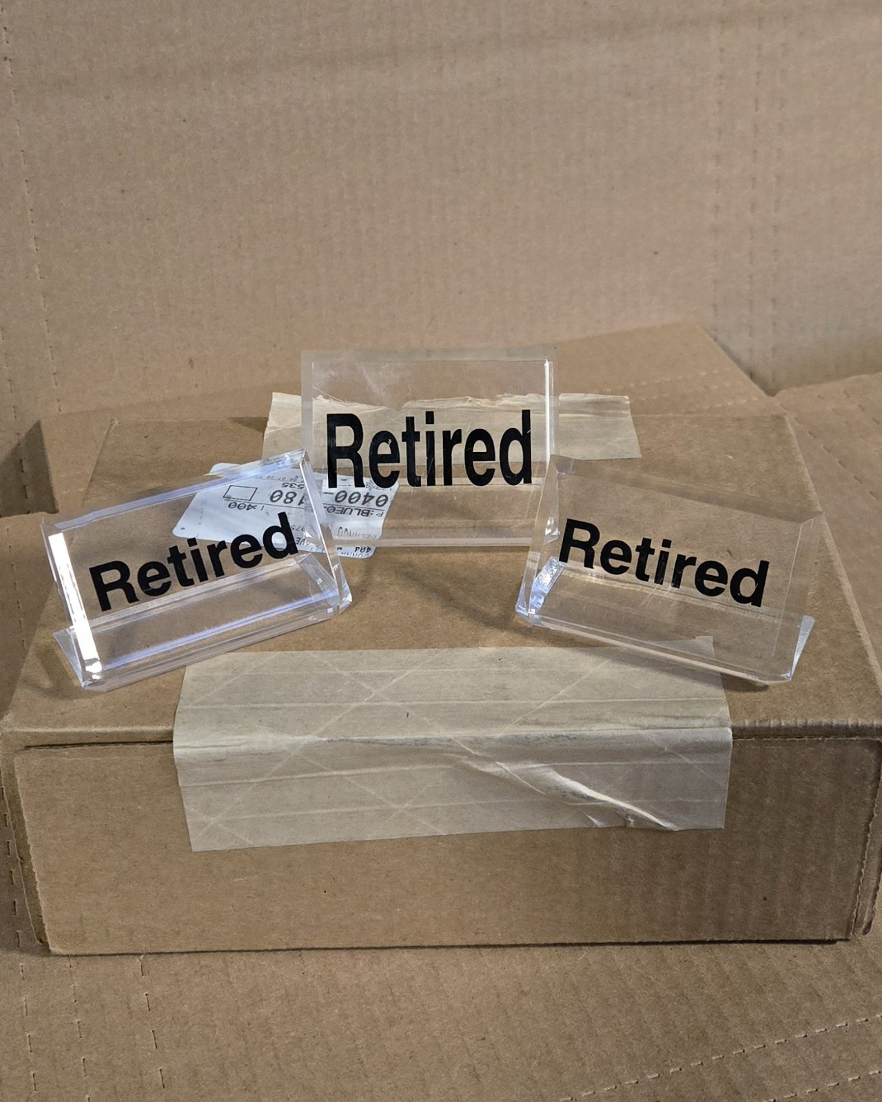 Plastic Retired Store Display Signs Lot of 3