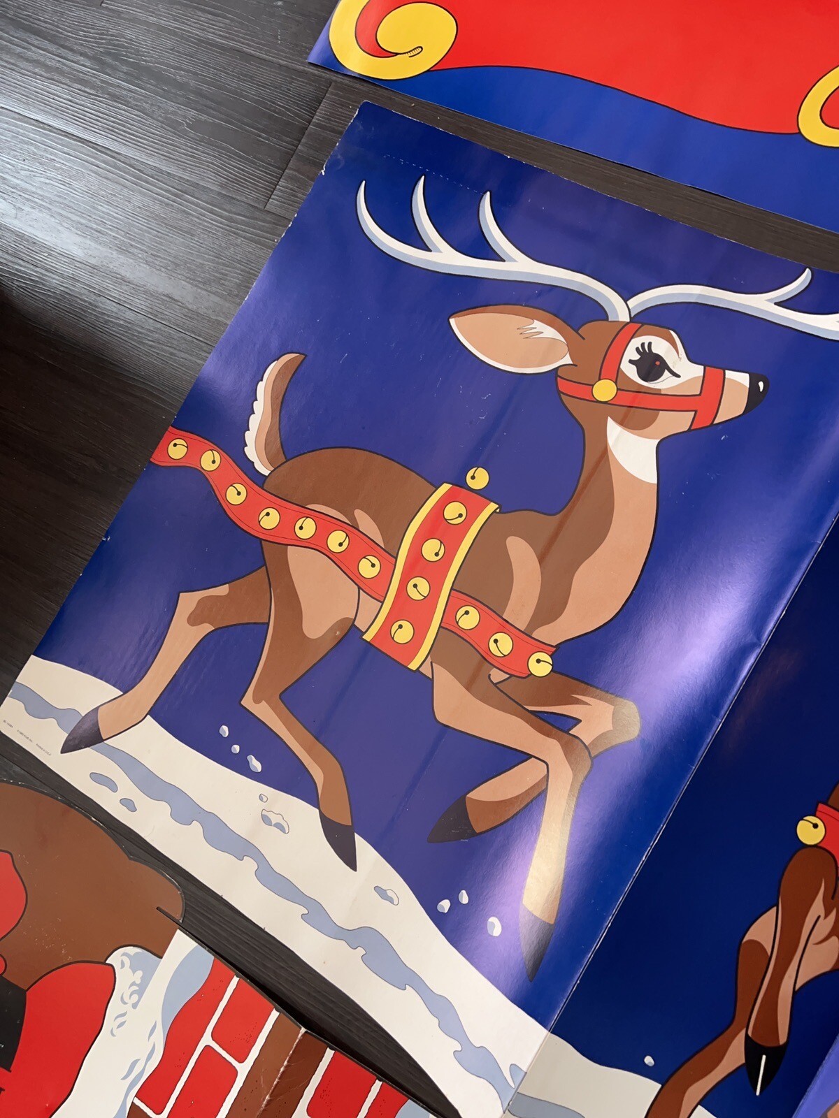 Vintage 1985 Kraft Inc Santa Christmas Reindeer POS Store Advertising Display