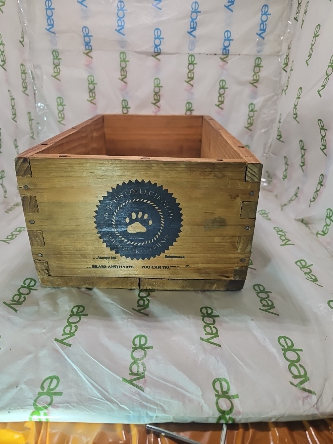 Boyd’s Bears Wooden Crate Medium Store Display 13-3/4 X 8-1/4 X5 -1/4 (JJ)