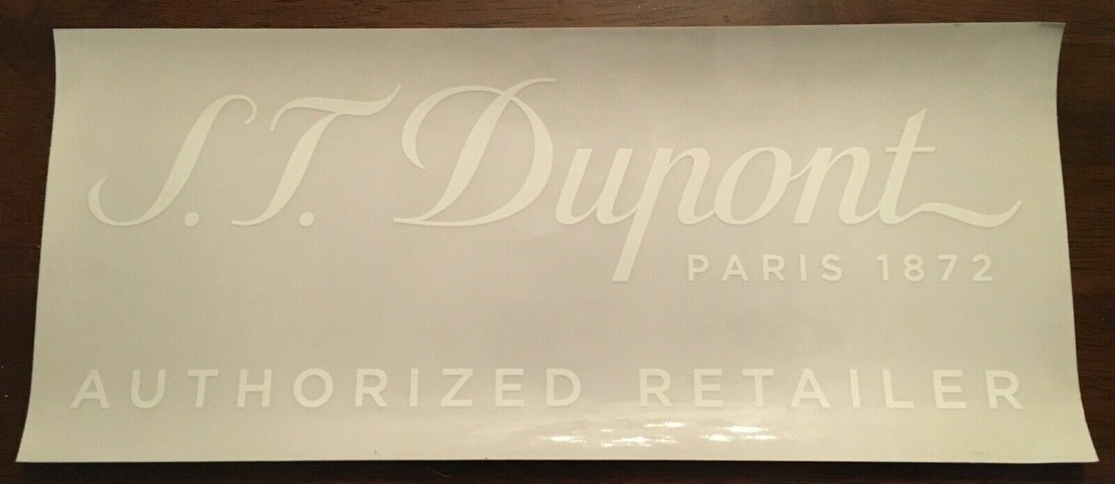 S.T. Dupont White Dealer Decal for Glass Window or Display Case, New