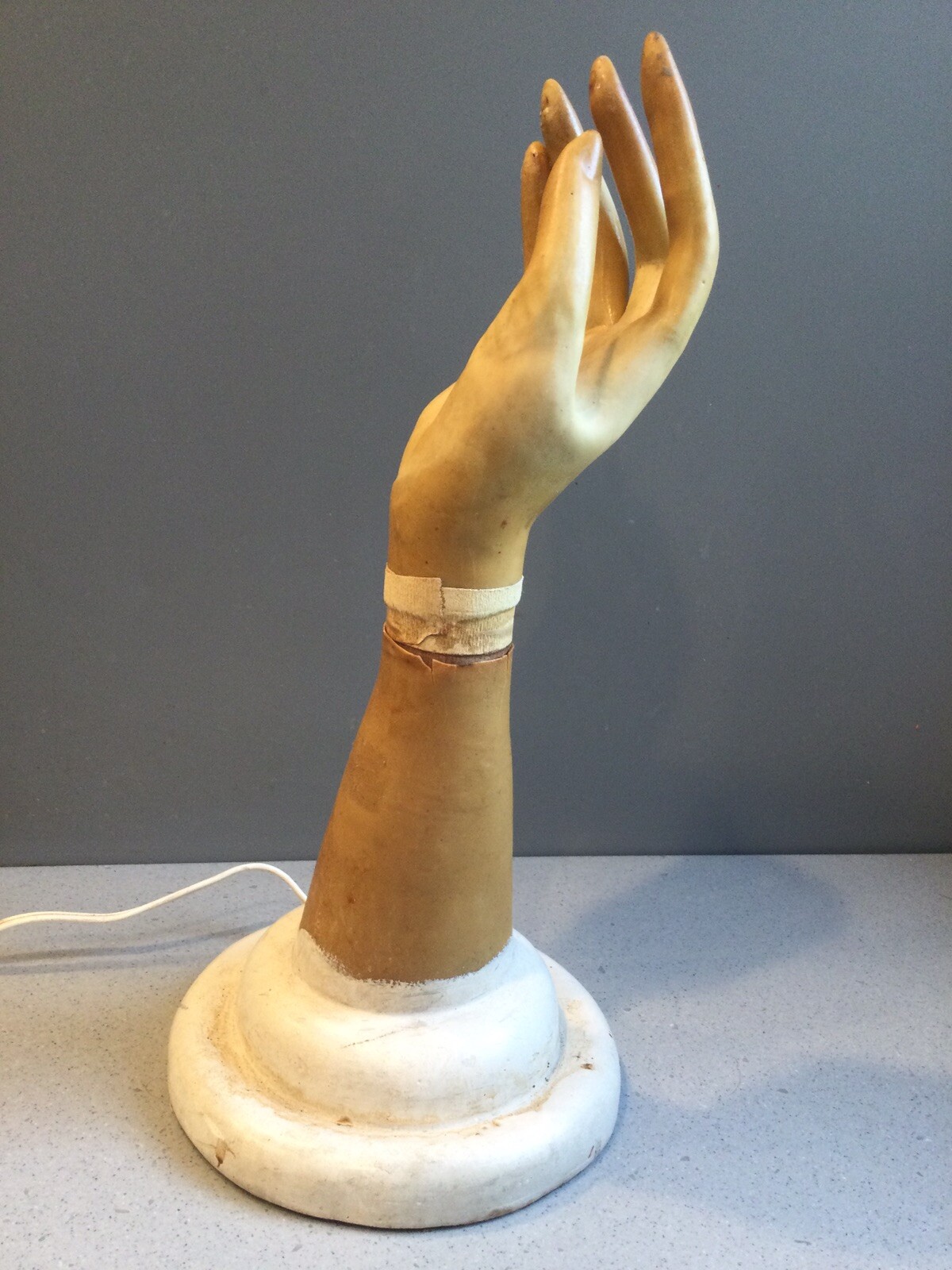 Antique Mechanical Rotating Hand Mannequin Store Display Advertising Sculpture