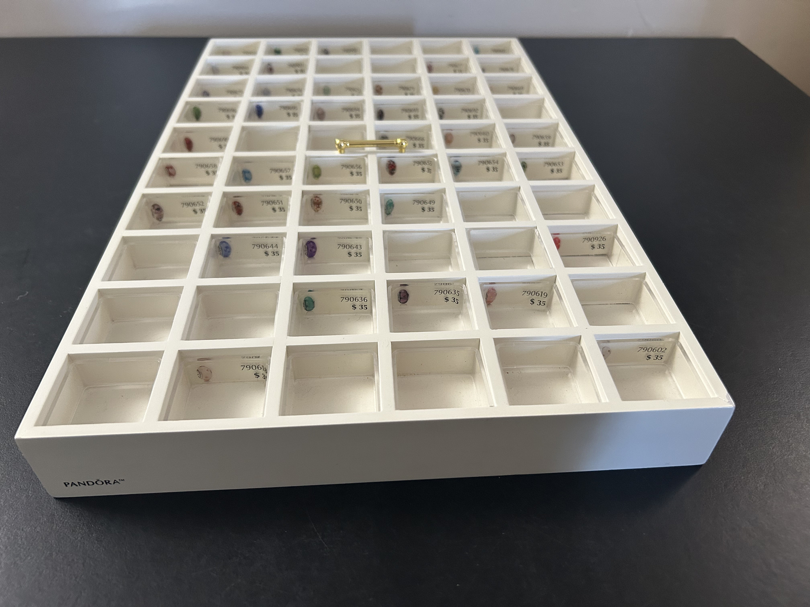 White Wooden Tray Display 60 Wells * for Gems, Rings & Charms* Pondora