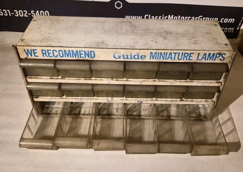 AC Delco Guide Miniature Lamps 18 Drawer Vintage Gas Station Cabinet