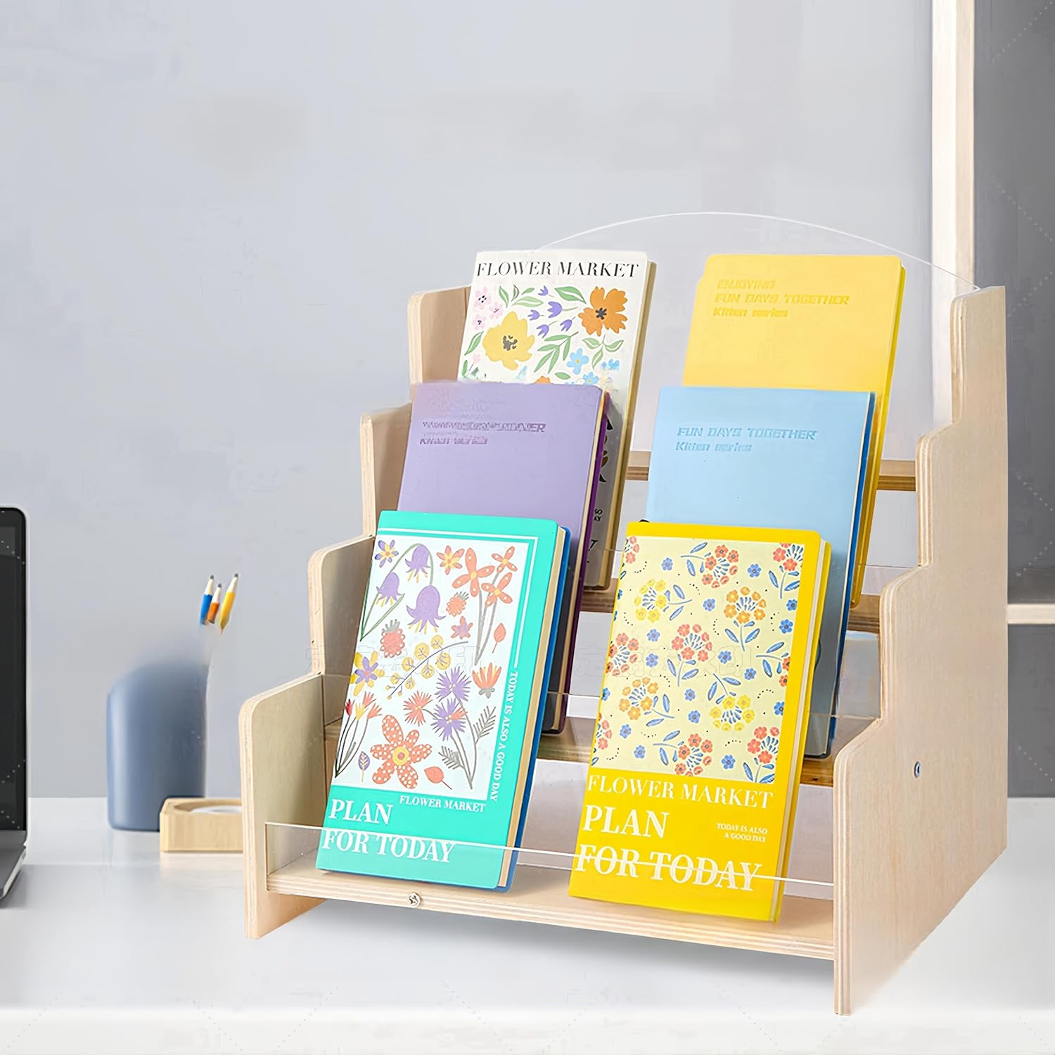 Greeting Card Display Stand , Acrylic Sticker Display Holder for Vendors, Counte