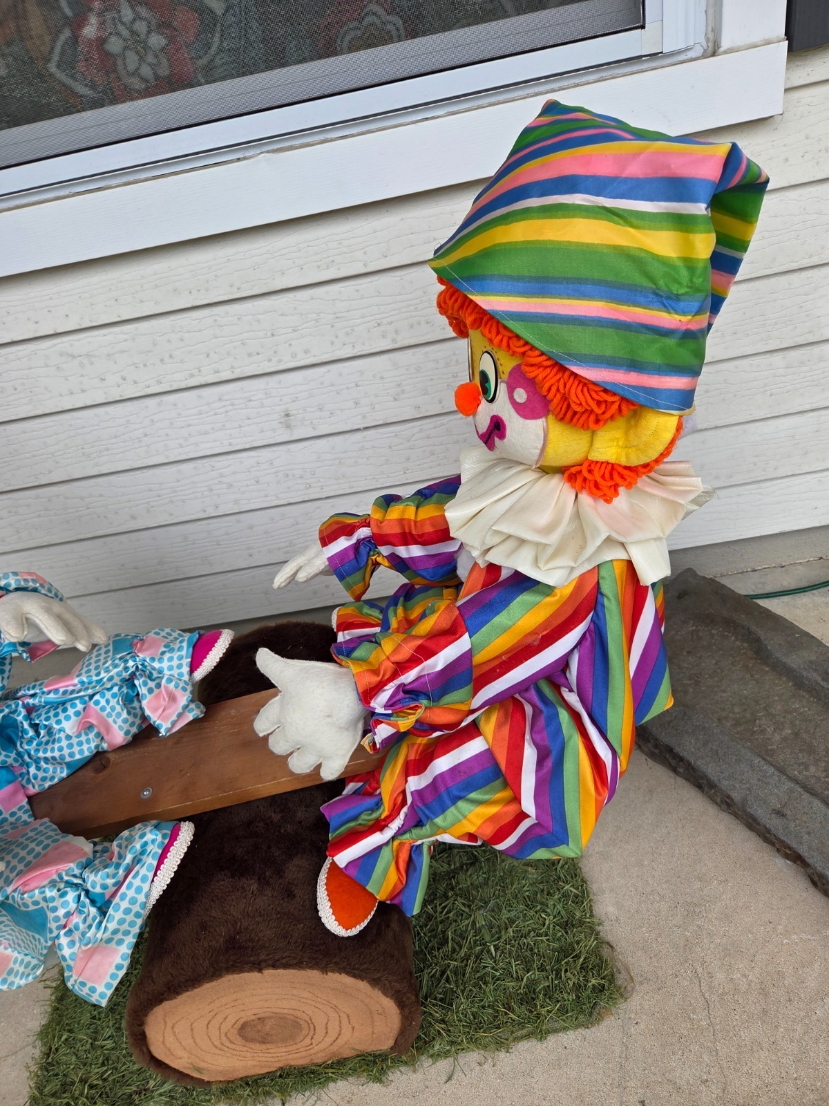 Vintage Circus Clowns Animatronic Seesaw Window Store Display Sign