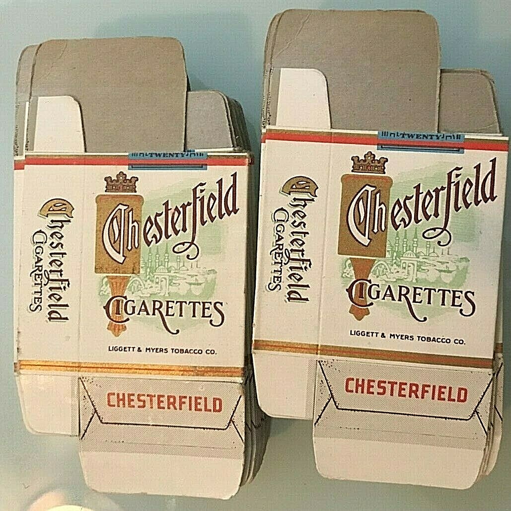 1930 NOS ONE PIECE LIGGETT & MYERS CHESTERFIELD ADVERTISING DISPLAY PACKS