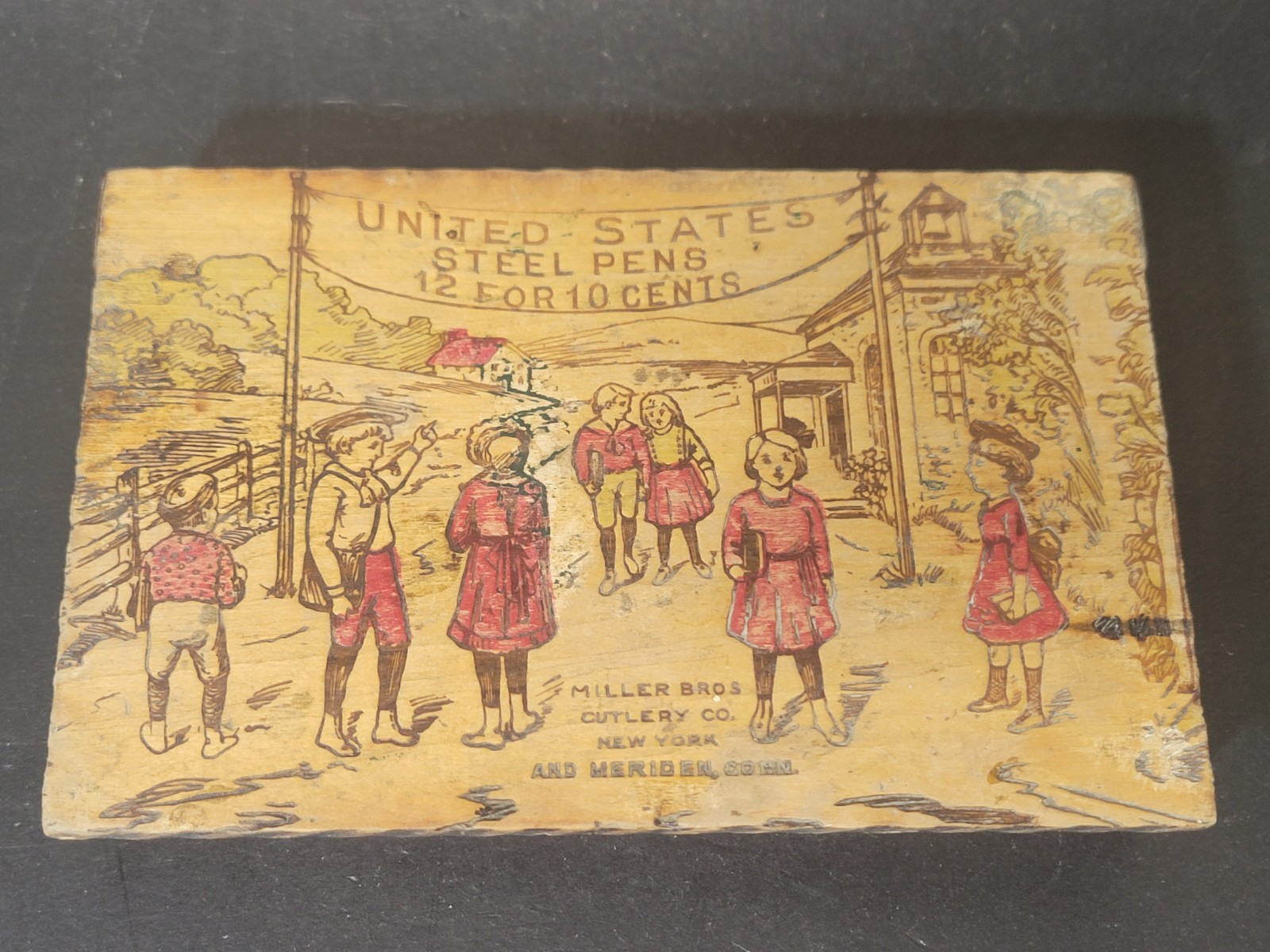 1910s Pen Nib Box United States Steel Pens Miller Bros Antique Store Display