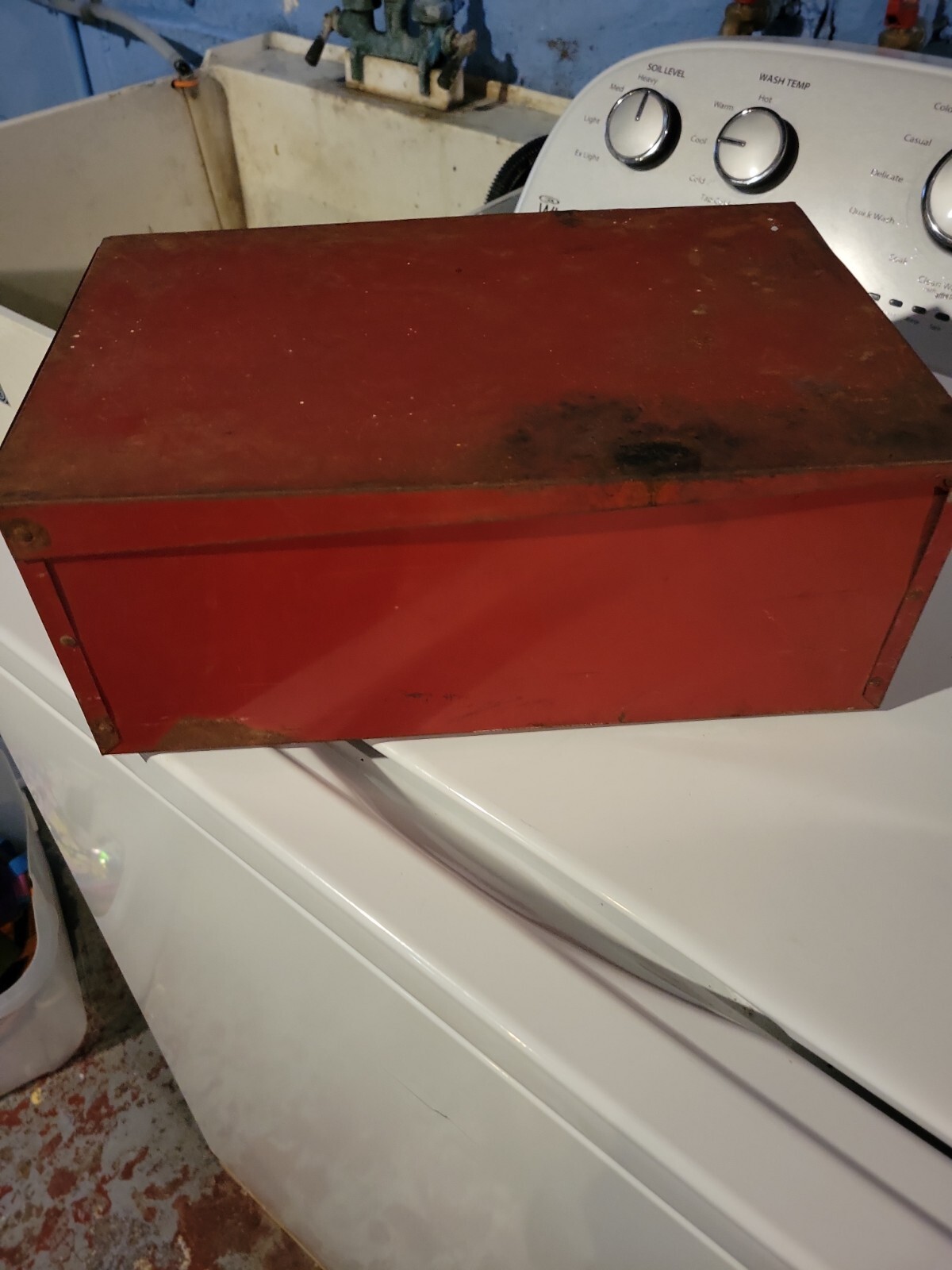 Vintage Duro Store Display Letters Numbers Tin Metal Red Box Reflectorized