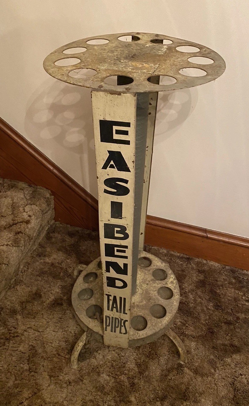 Rare Vintage Easibend Tail Pipes Automotive Display Stand Sign Advertisement