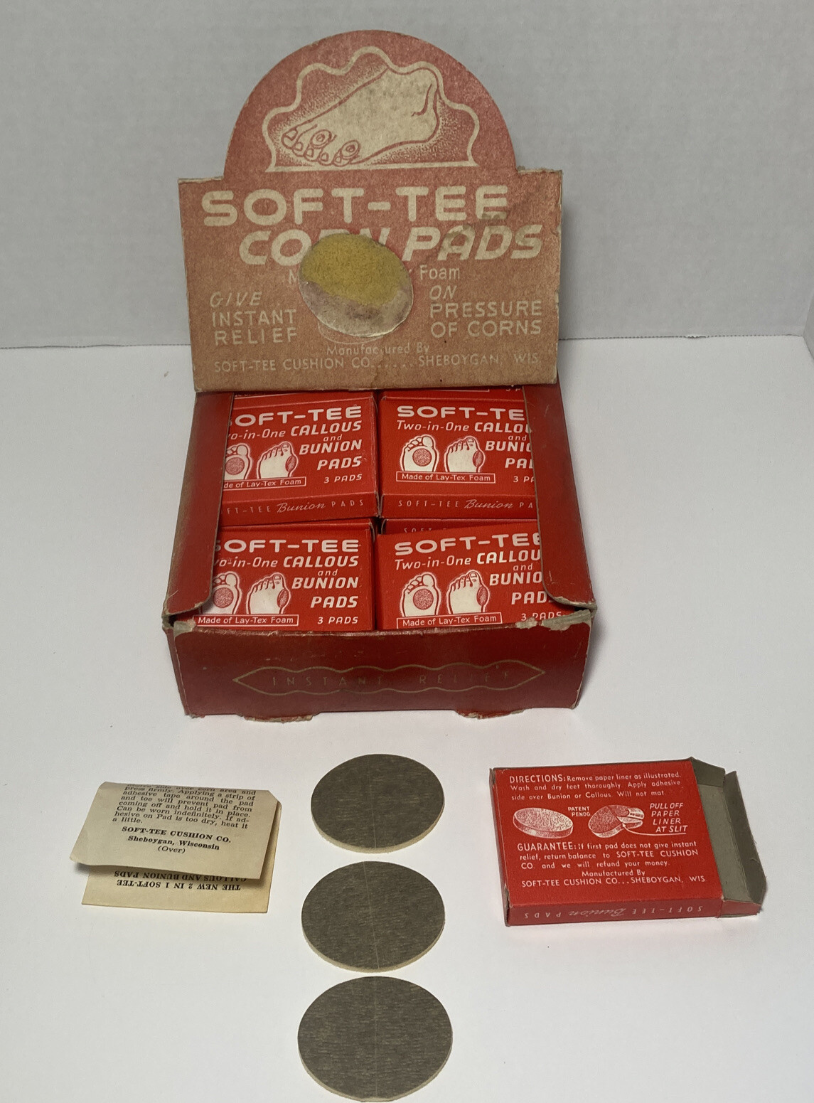 Vintage General Store Countertop Display Soft-Tee Foot Feet Corn Pads Cushions