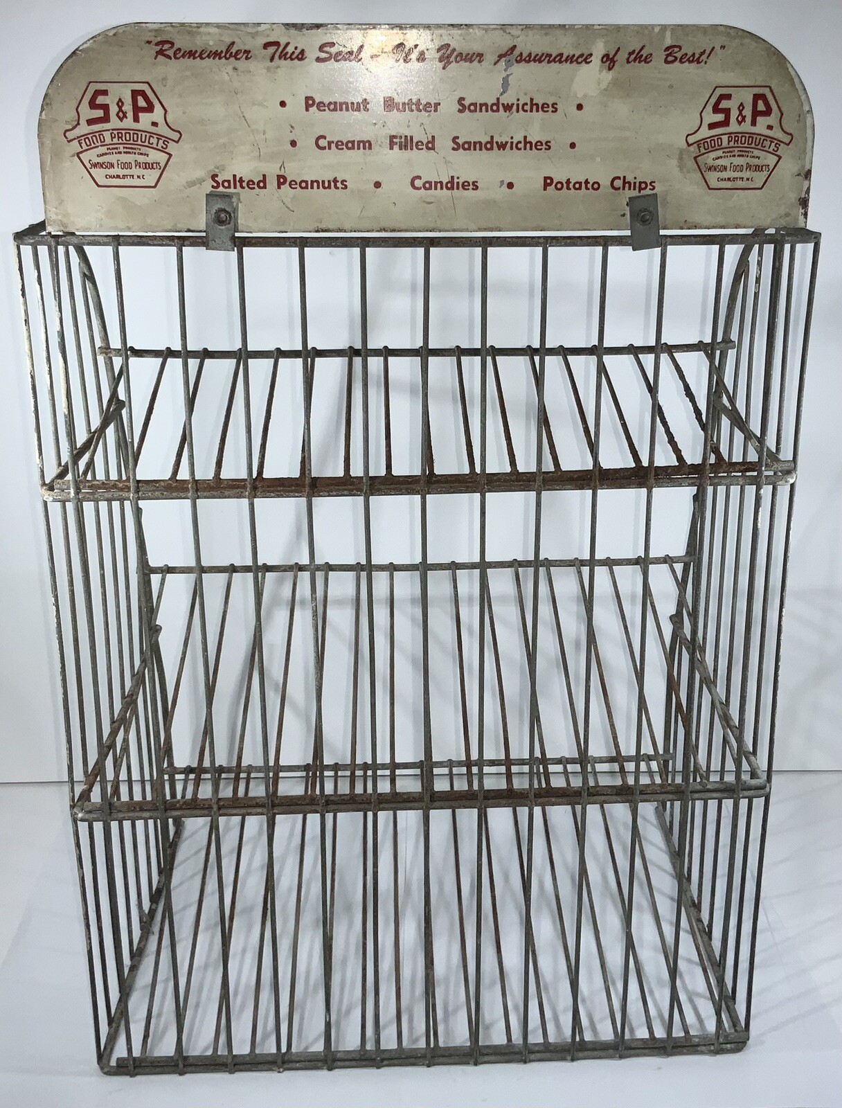 Rare HTF Swinson Food Products Counter Top Display Rack & Advertising 19 x 12.5”