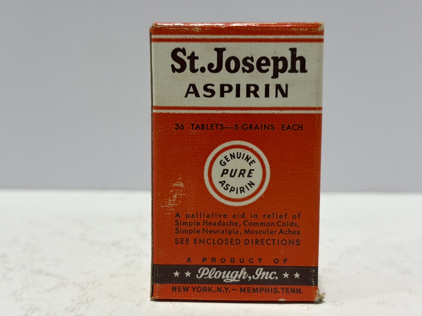Vintage St Joseph Childrens Aspirin Bottle Full In Original Box 36ct-5 grains ea