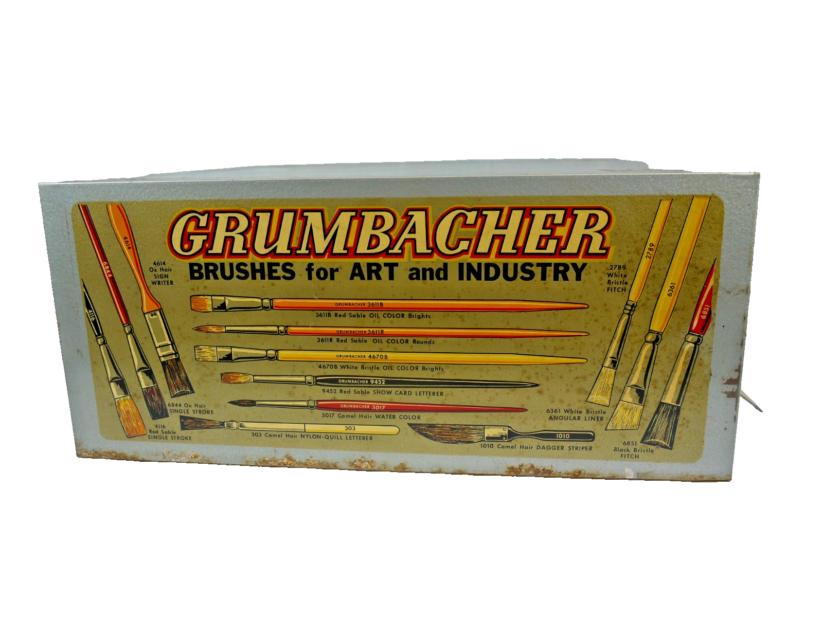 VTG Grumbacher ARTIST Paint Brush Store Display Cabinet Storage Drawers