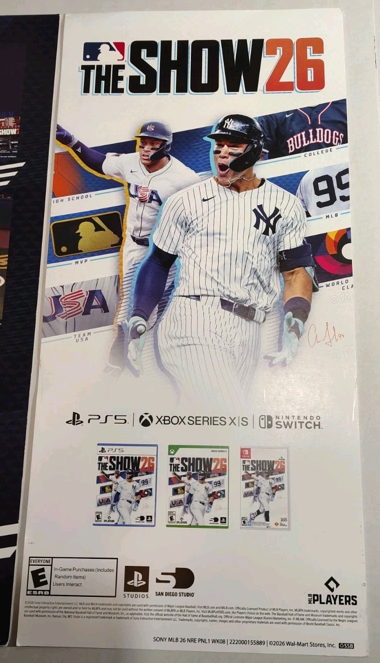 MLB The Show 26 Promo Walmart displays advertisement – 24x 11x Lot Of 2