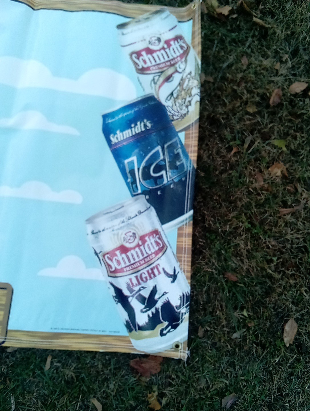 Vintage 1998 Schmidts Beer Bar Event Advertising Banner Sign “Always In Season”