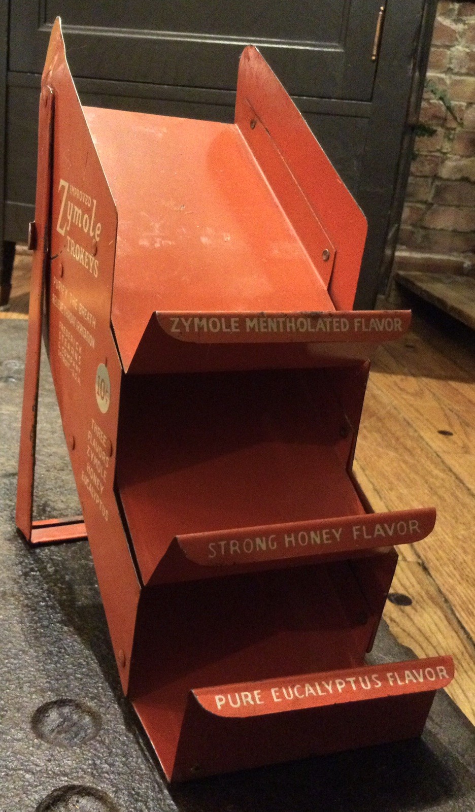 RARE! Antique 1930s Zymole Trokeys Flavored Cough Drops Metal Tin Store Display
