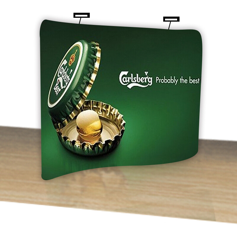 10ft Serpentine Portable Fabric Tension Exhibition Display With Custom Graphic