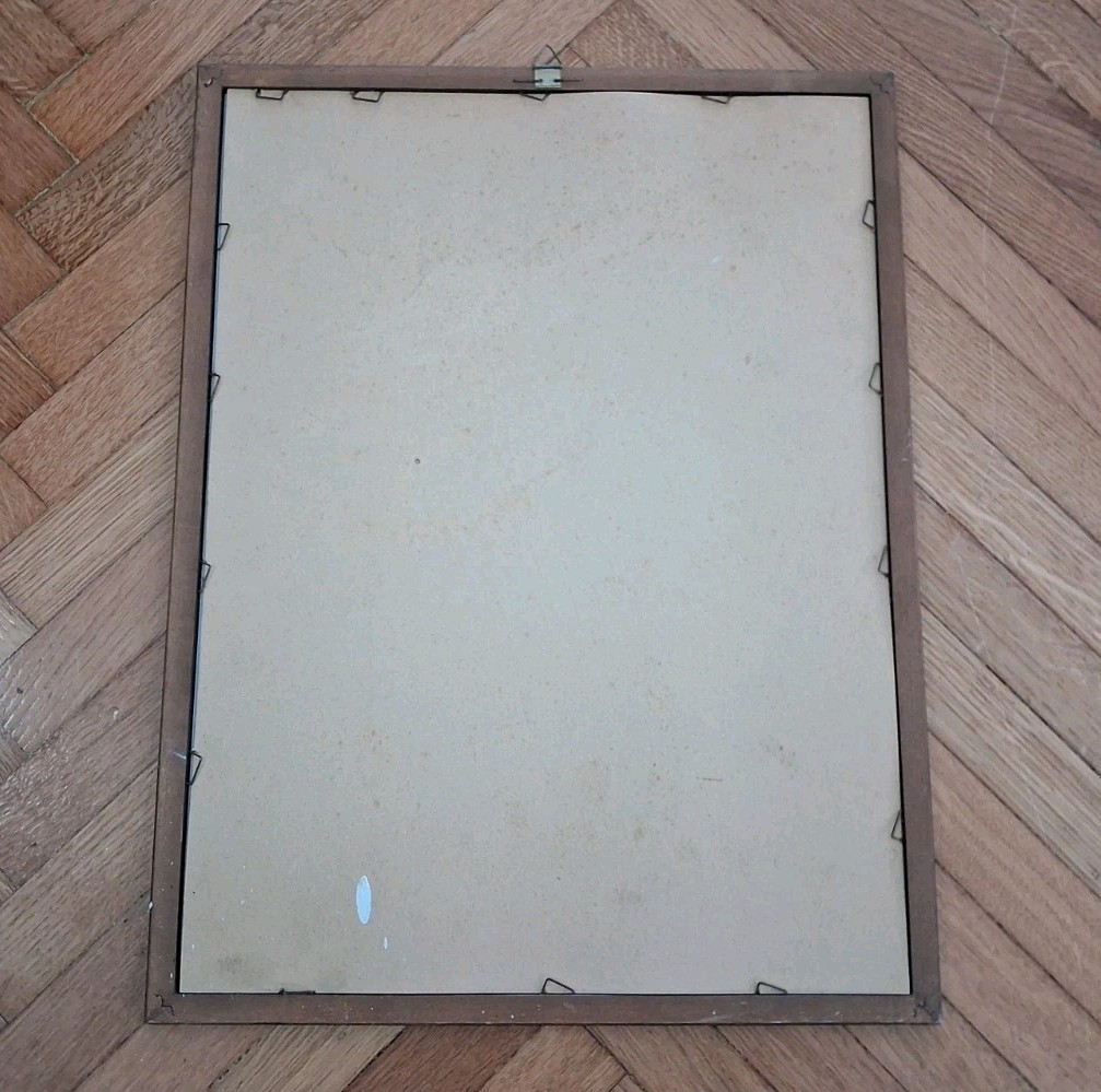 SILKSCREEN MIRROR ADVERTISING FRAME-MOTOCYCLES COMIOT PARIS-70s-VINTAGE