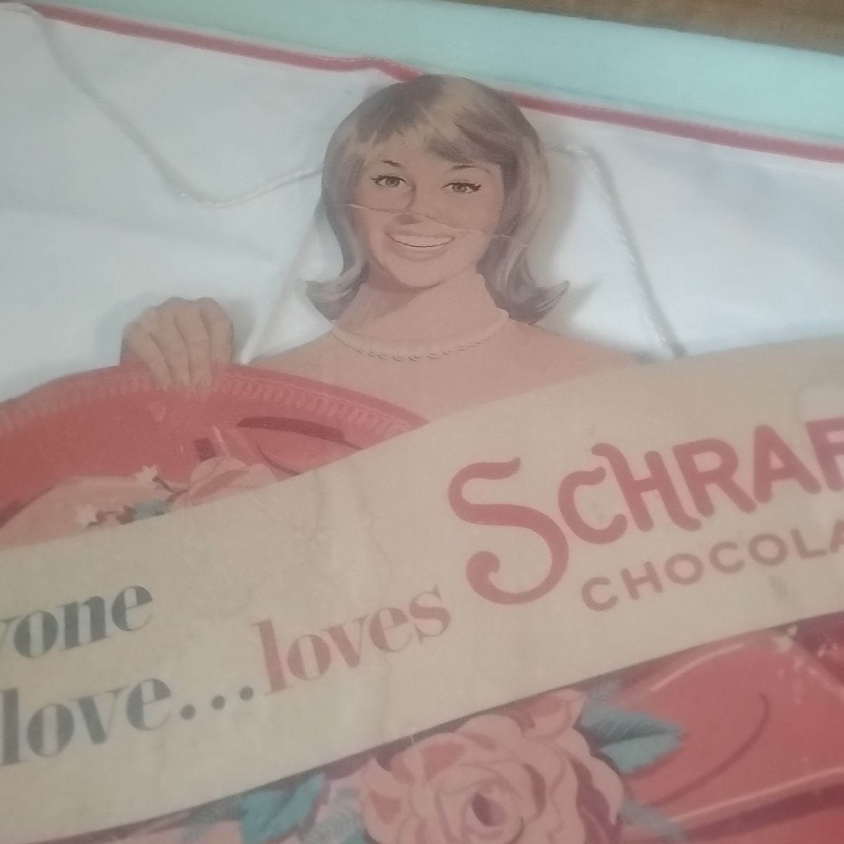Large Cardboard 1955 Schrader’s Candies Store Display