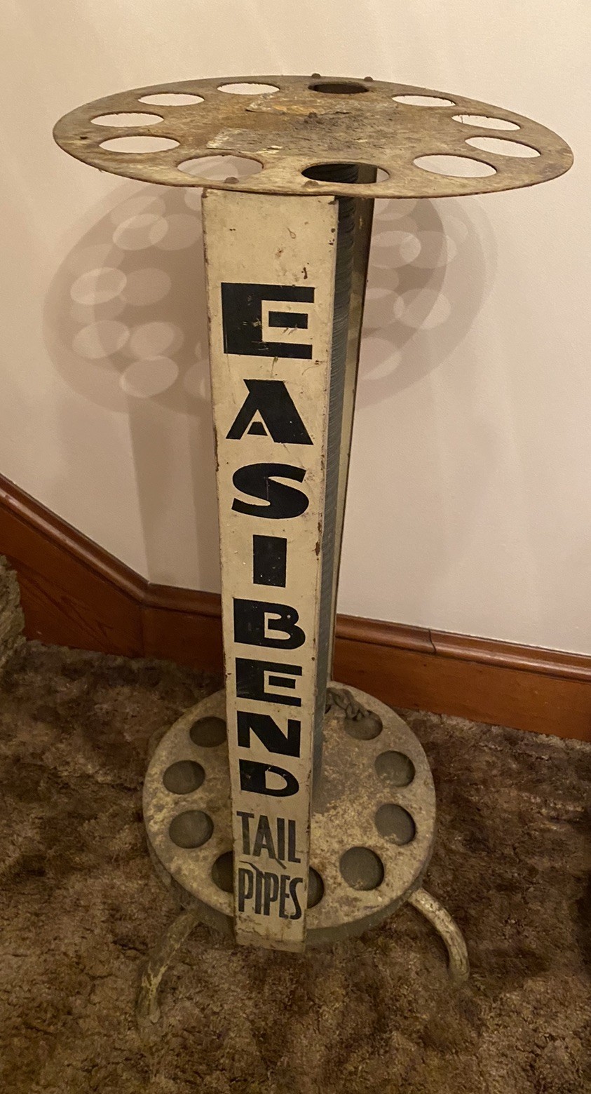 Rare Vintage Easibend Tail Pipes Automotive Display Stand Sign Advertisement