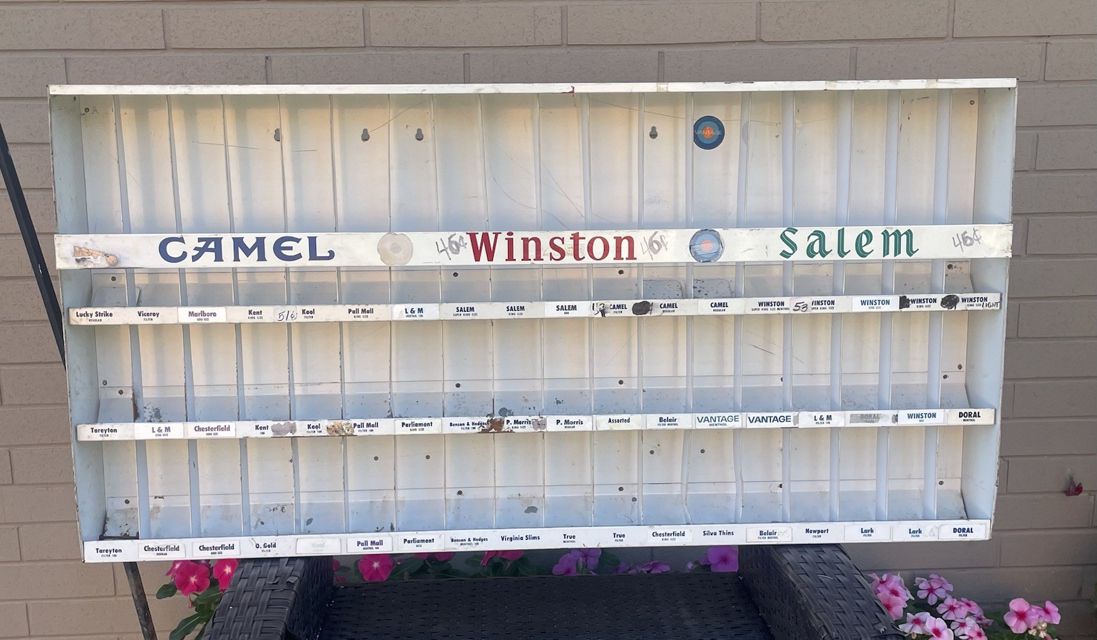 Vintage 1960s Large 42” Metal Cigarette Store Display Case Advertising Rack