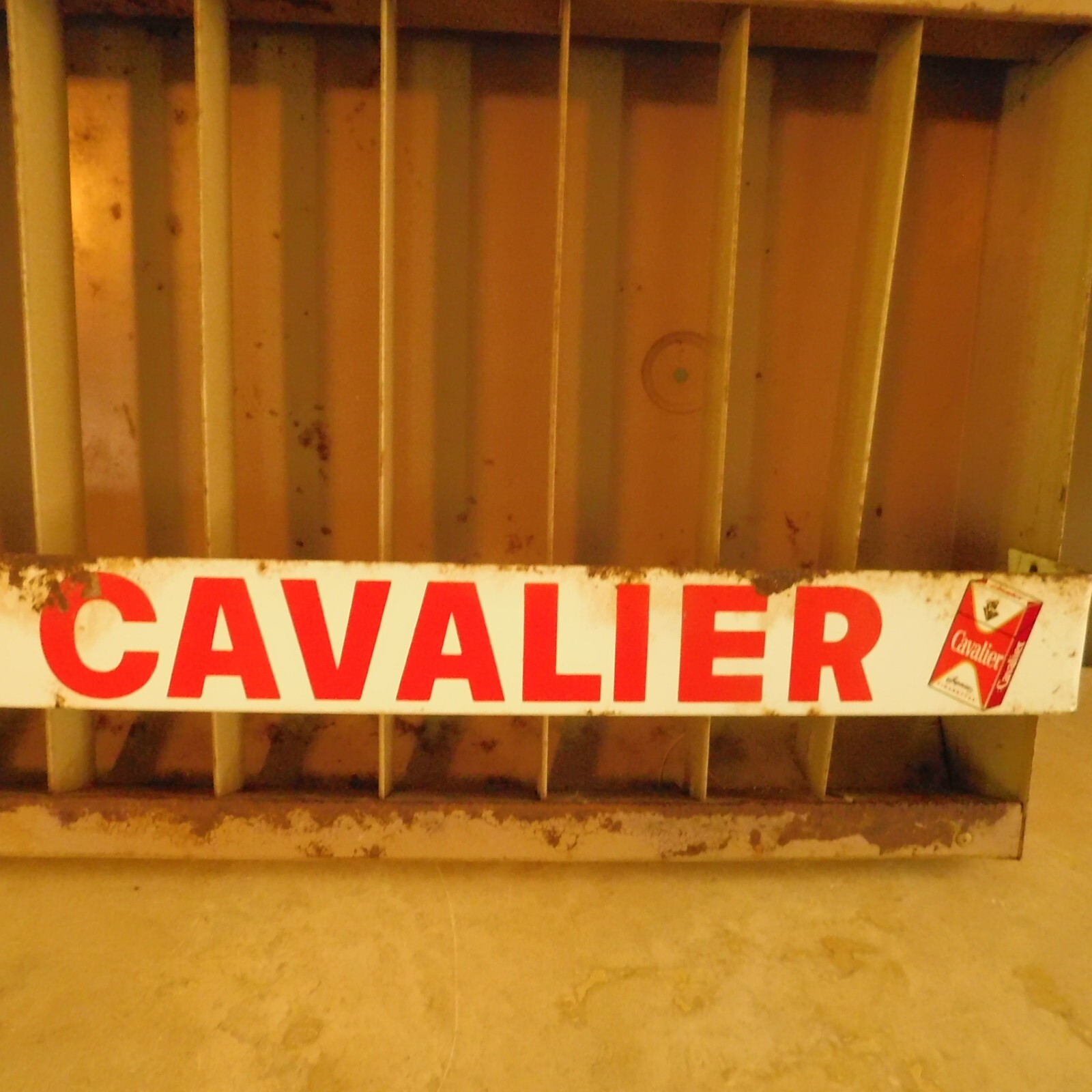 Vtg. STEEL CIGARETTE STORE DISPLAY CAMEL WINSTON SALEM CAVALIER HANDPAINTED