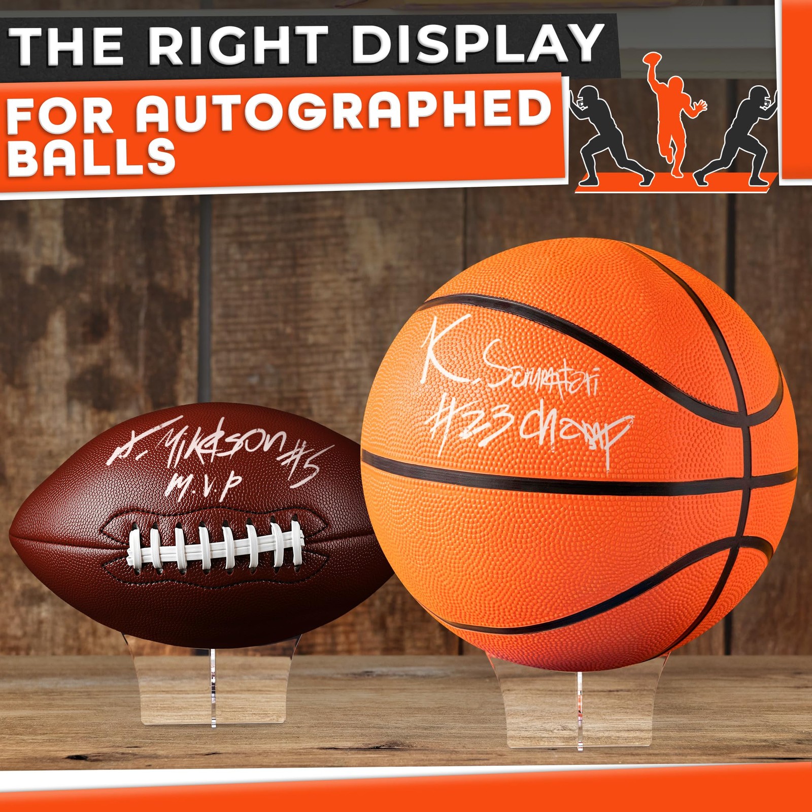 LIBERHAUS Basketball Stand Display, Clear Acrylic, Stand,