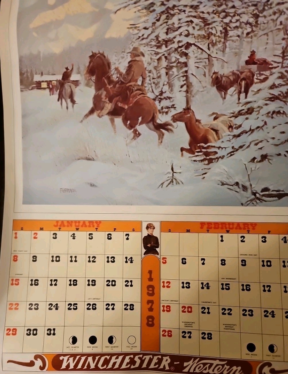 1978 Vintage Winchester Western Collection Buffalo Bill’s Adventures Calender