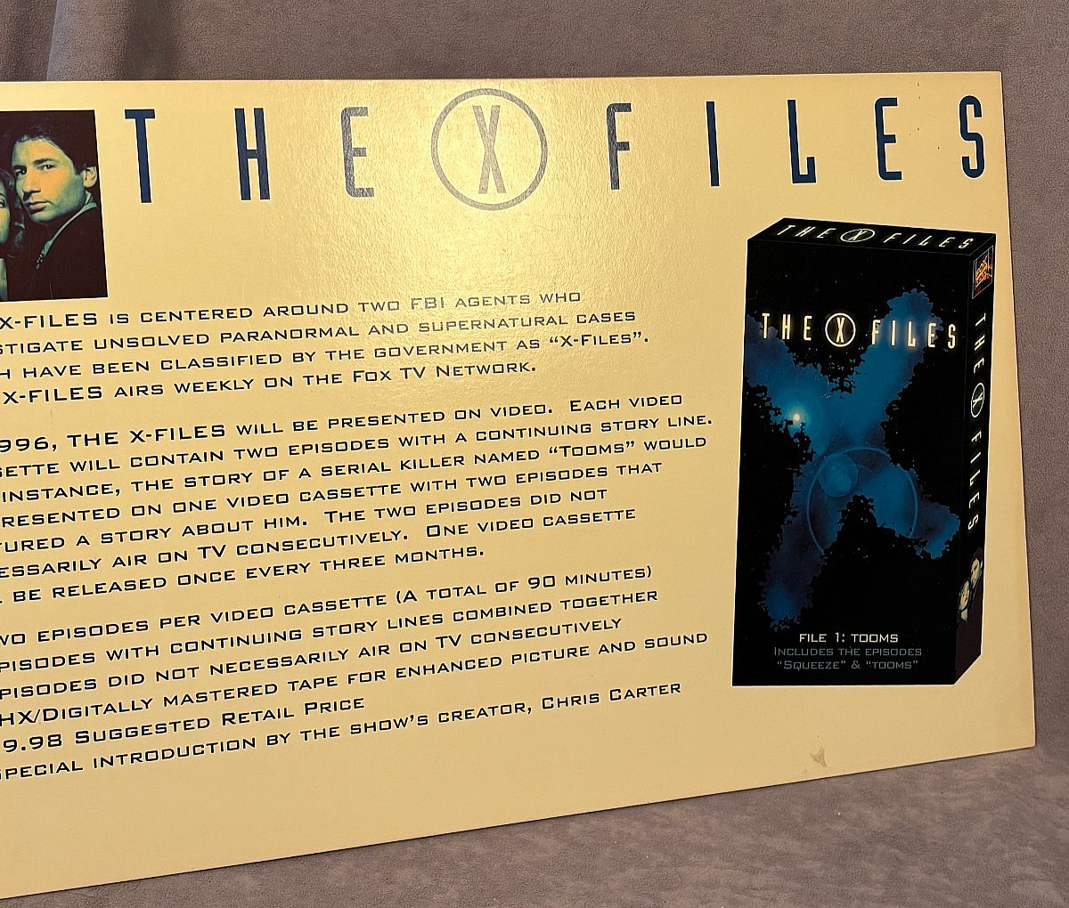 1990’s Vintage X-FILES Video Store Display COUNTER CARD VHS Advertising Poster