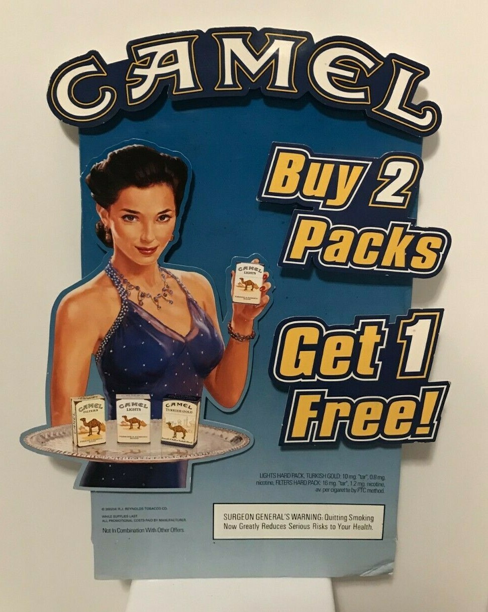 Camel Buy 2 Packs Get 1 Free! Cardboard Advertising Display – 2002 – RJ Reynolds