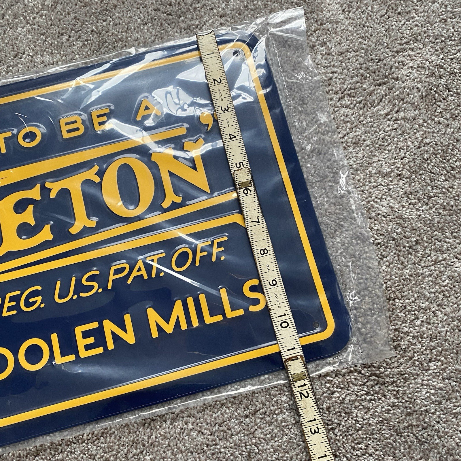Pendleton Woolen Mills Metal Advertising Tin Sign – 11.5″ x 24″ NWT vintage vtg