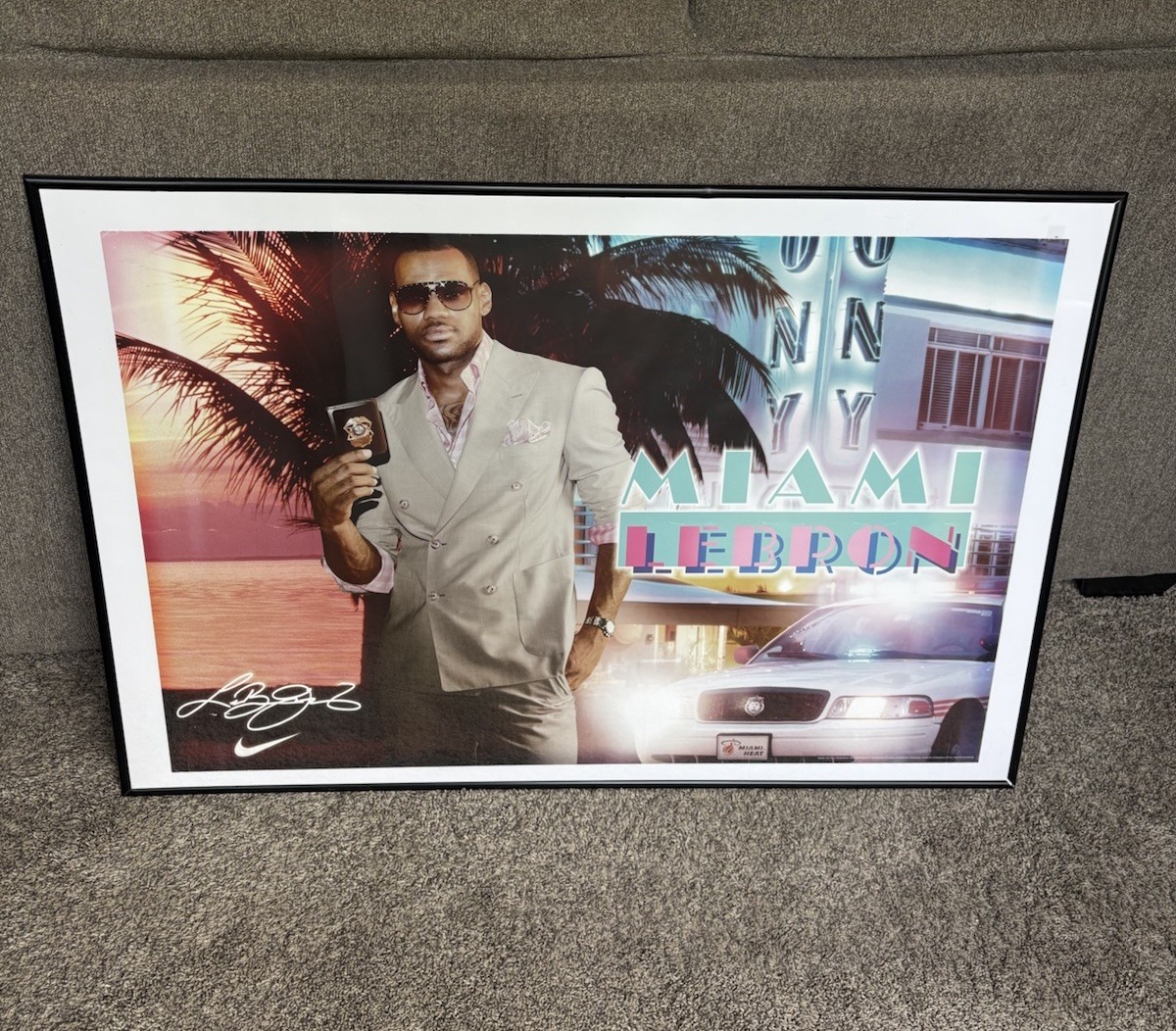 Nike LeBron James Miami Heat Miami Vice LeBron Promo Display Poster Sign 2010