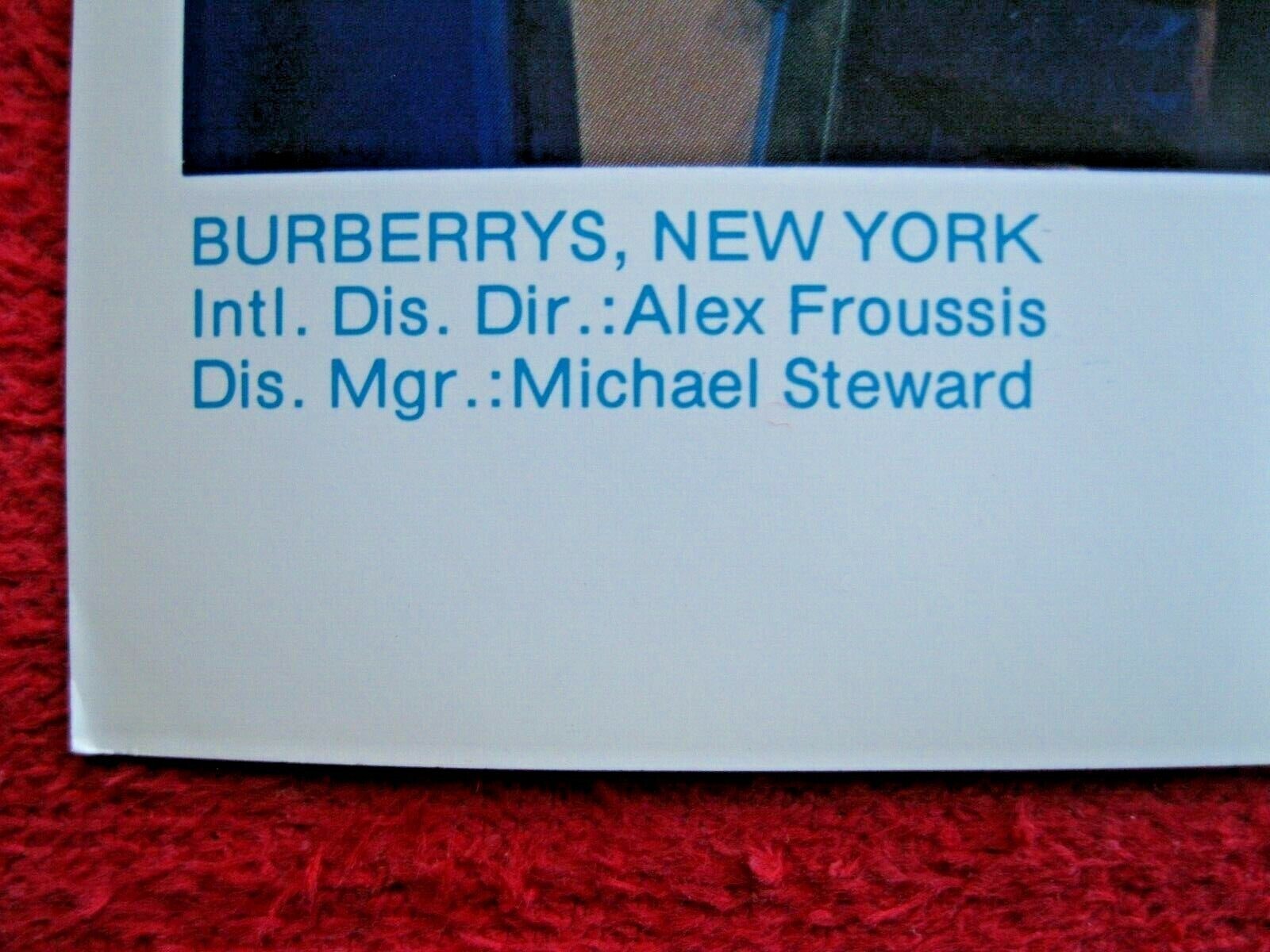 1981 BURBERRYS, NY STORE WINDOW DISPLAY FALL INTRODUCTION PHOTOGRAPH PRINT #133