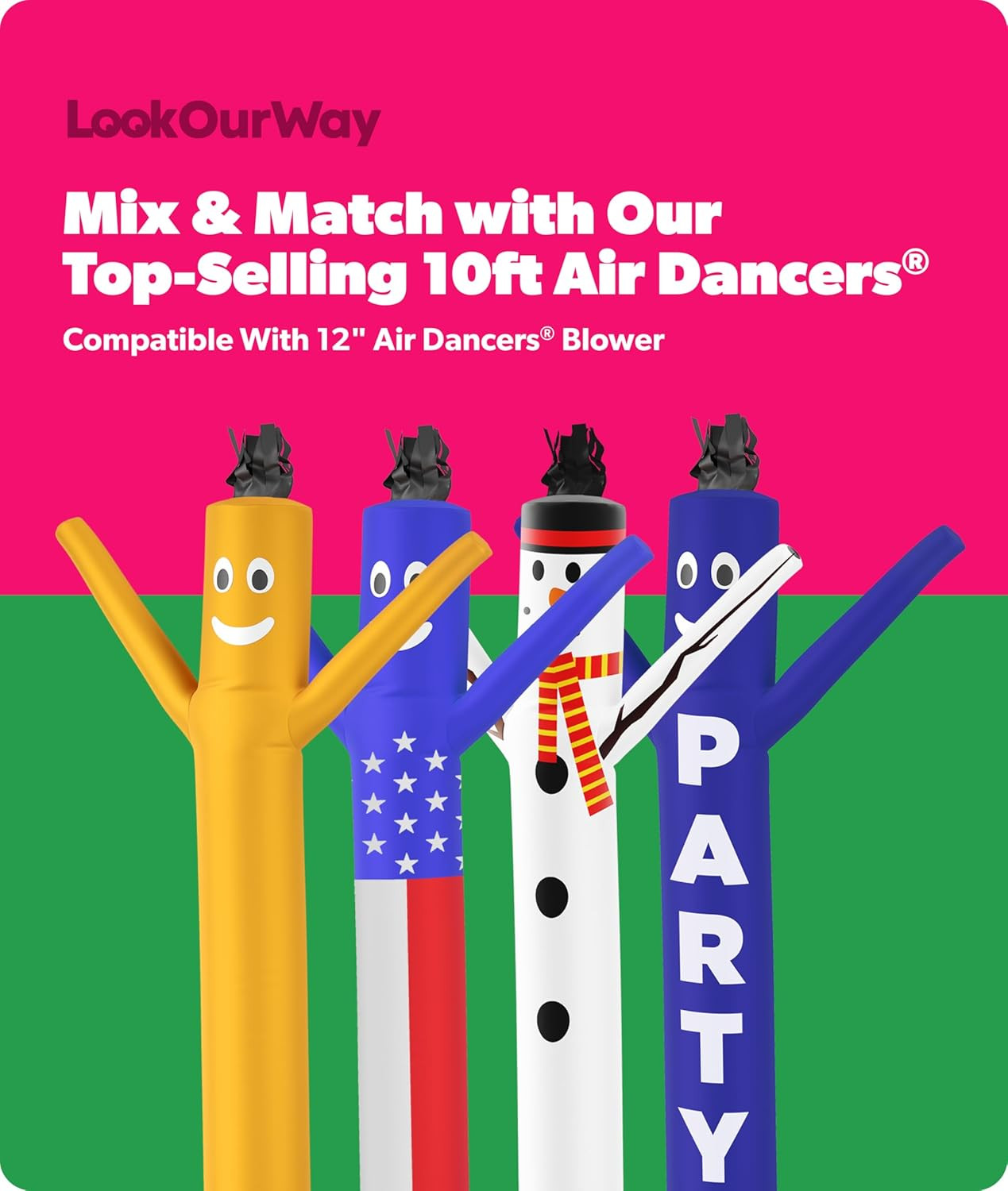 Air Dancers Inflatable Tube Man Attachment – 10 Feet Tall Wacky Waving Inflatabl