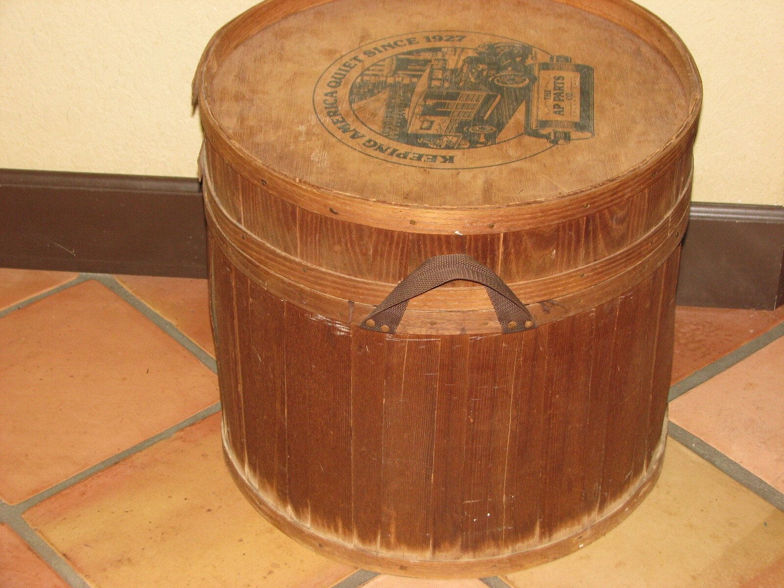 Vintage AP Parts Toledo Ohio Wooden Cooler Basket