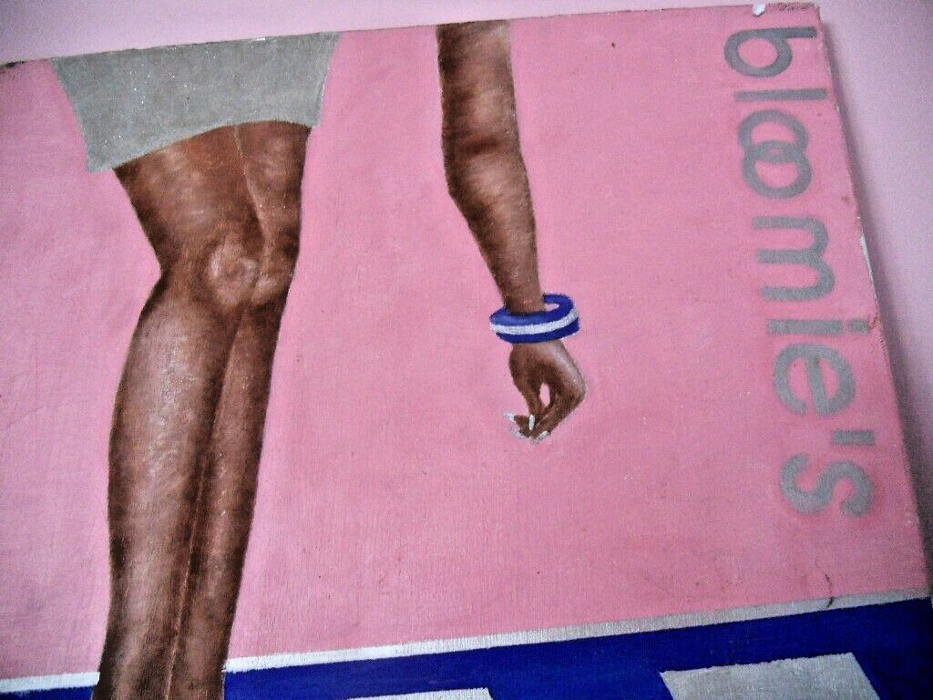 Op Outsider Art Painting Bloomingdale’s Store Woman’s Pink Shoe Advertising