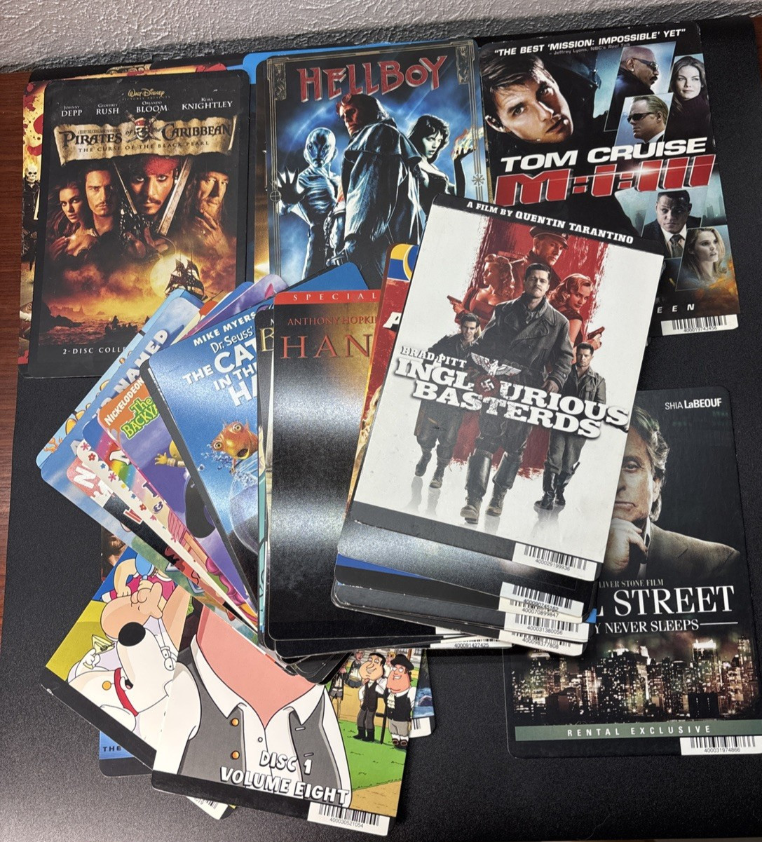Lot Of 60+ BLOCKBUSTER VIDEO DISPLAY MOVIE BACKER CARDS MINI POSTERS-NO MOVIE!